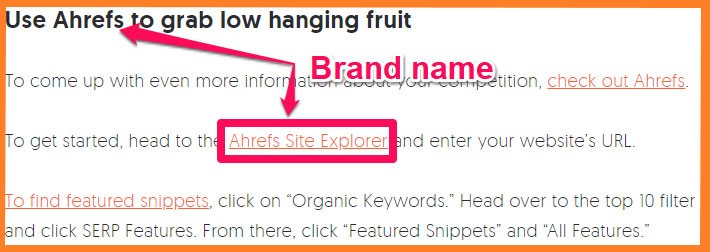 Anchor text backlinks