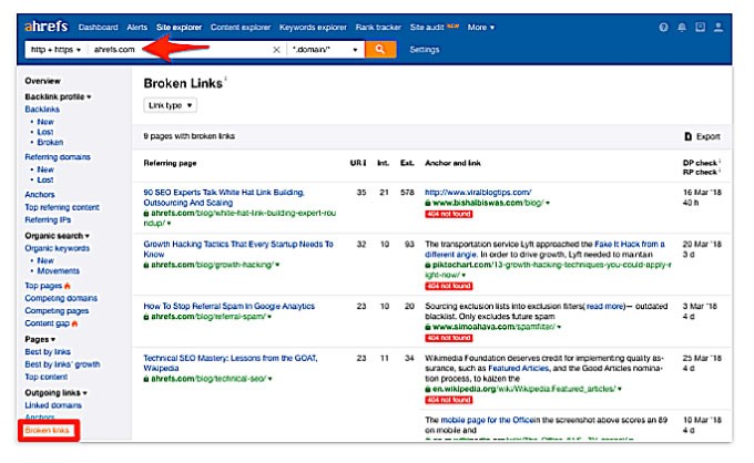 Find broken links with Google Analytics