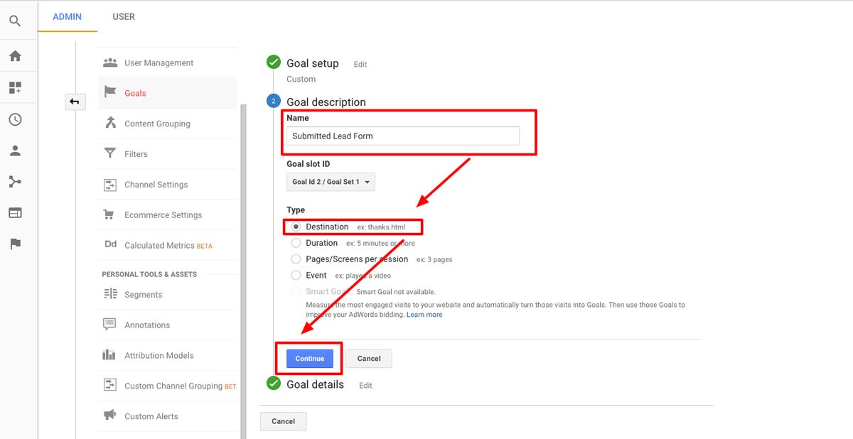 Google Analytics Conversion Tracking