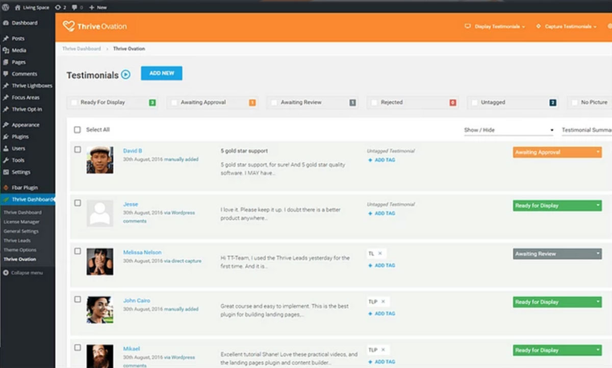 Testimonial plugin wordpress