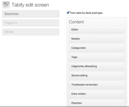 WordPress backend